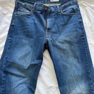 Men's Blue Wrangler Jeans Relaxed Boot Cut